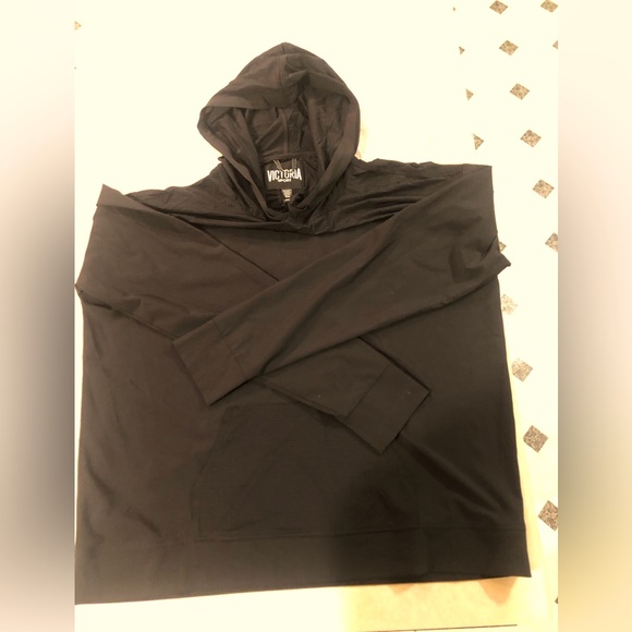 Victoria's Secret Tops - Victoria secret black sports hoodie size Large